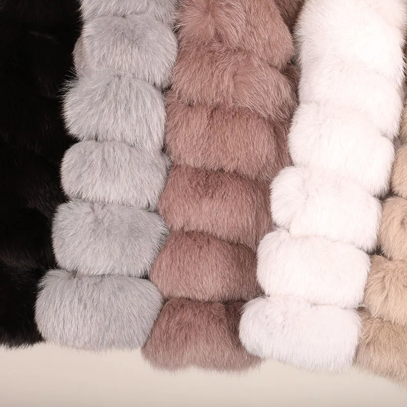 2022 Women Winter Natural Real Fox Fur Coat Nature Fur Jacket  Fashion slim Outwear Real Fox Fur Vest Coat