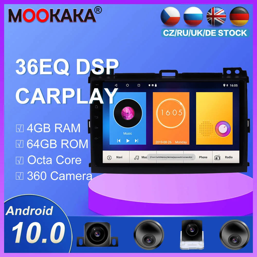 Android 10 0 радио GPS навигация для Toyota Prado 120 2004 - 2008 мультимедийный автомобильный