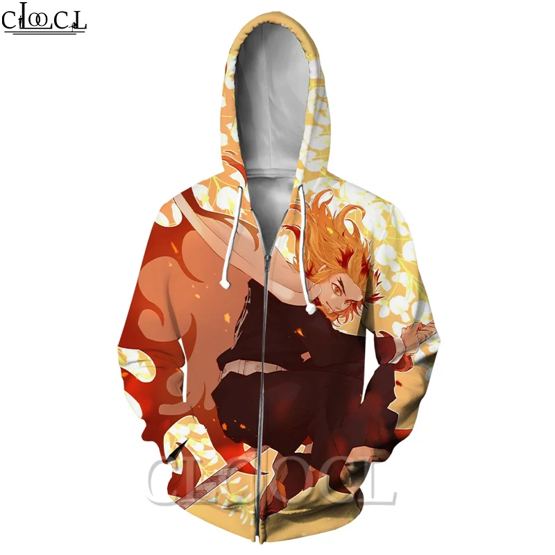 

HX Kimetsu No Yaiba The Movie: Mugen Train Rengoku Kyoujurou 3D Print Men Women Zipper Hoodie Casual Tops Drop Shipping