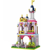 hot city architecture classical creative fairy tales royal castle prince princess mini micro diamond block model brick toys gift