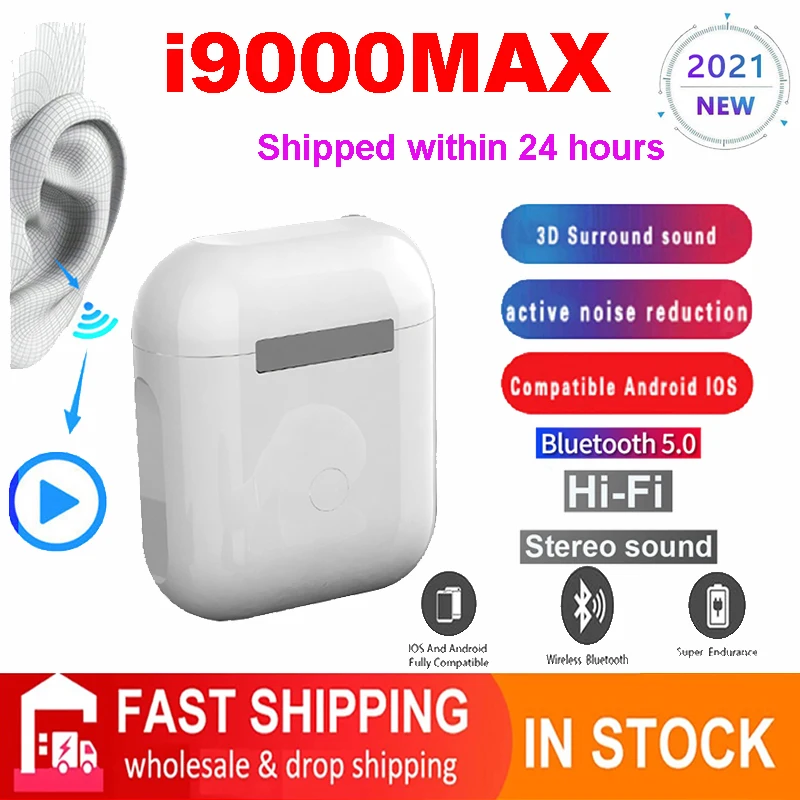 

2021 New i9000 MAX TWS 1:1 GPS Rename Wireless Bluetooth Headsets PK i7 i11 i14 i15 i16 i18 i30 i20 i1000 PLUS i5000 i9000PRO