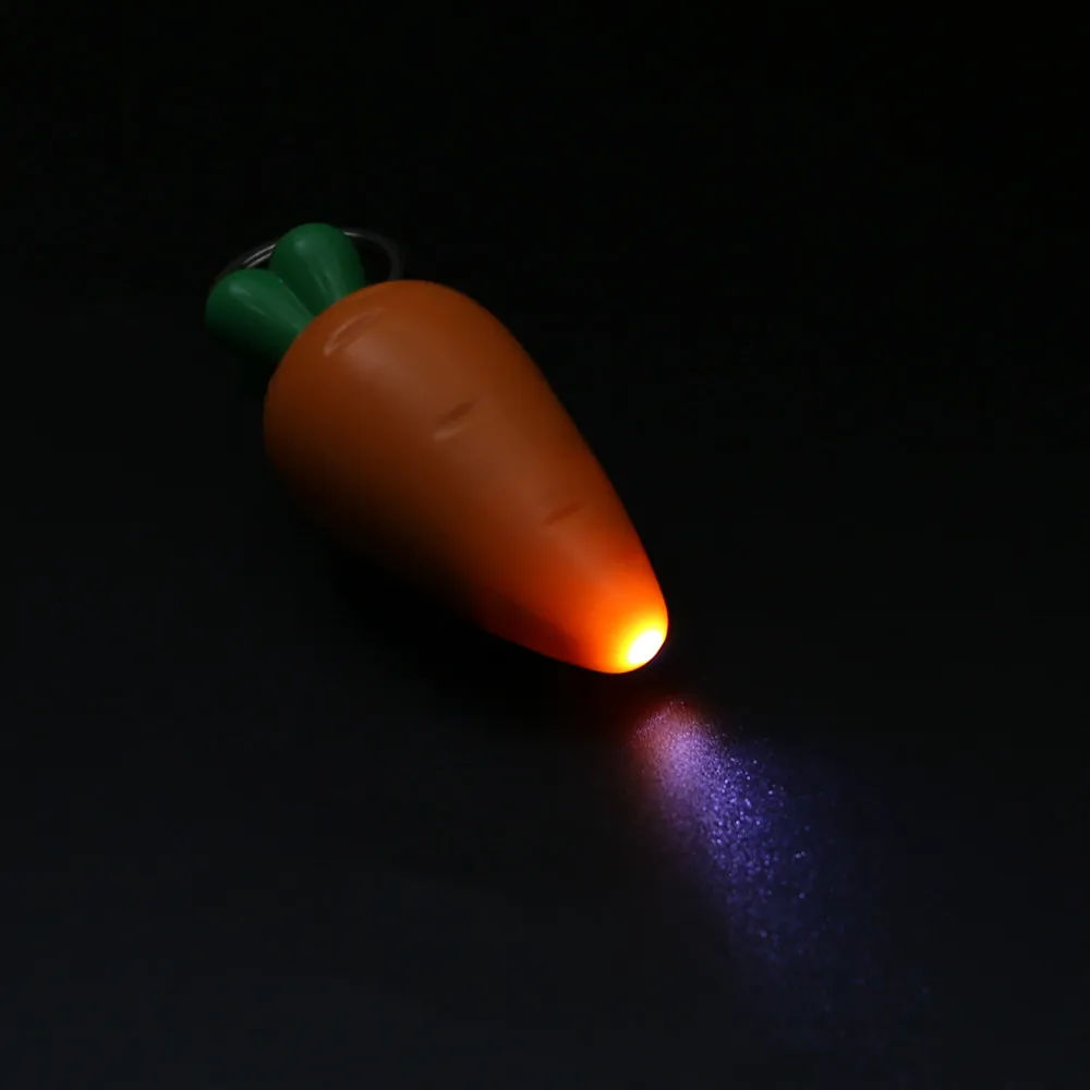 Мини-брелок в форме моркови с мультяшным рисунком светодиодный светильник