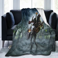 classic ares knight 3d blanket personalized printing soft coral velvet blanket mechanical washing flannel blanket