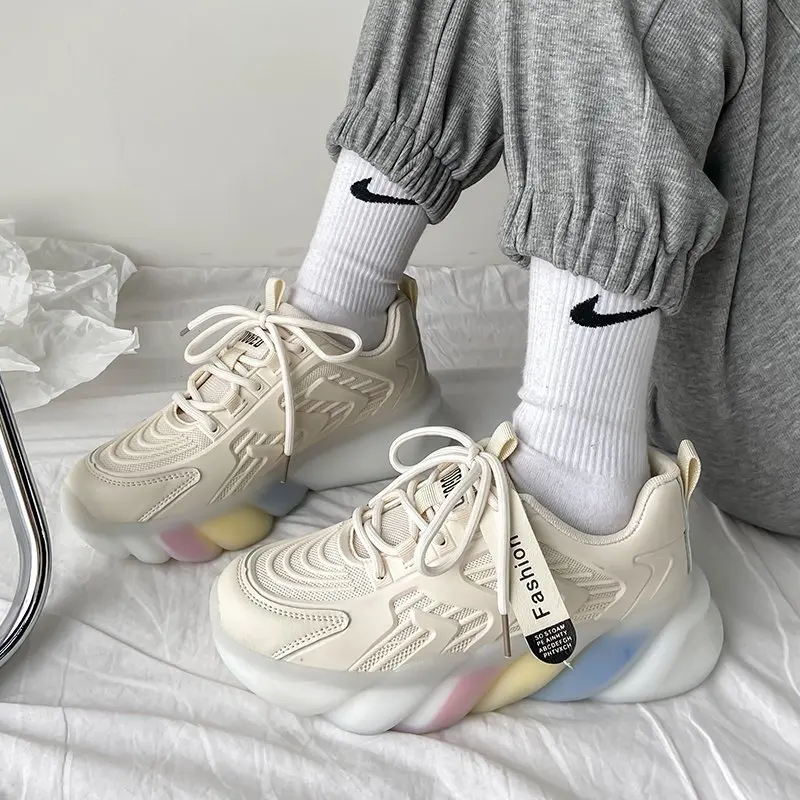 

Fashion Sneakers Women Casual Platform Shoes Colorful Sole Sport Ladies Trainers Chunky Sneakers Woman Basket Femme