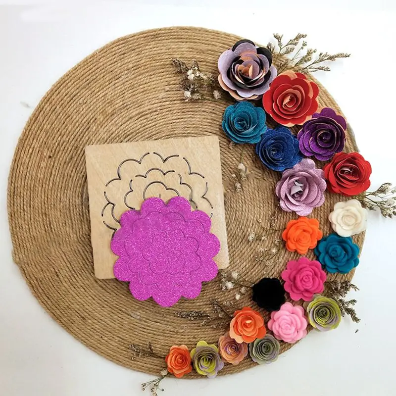 

Combination Flower Wooden Cutting Dies Stencil Scrapbooking Album Craft Decor for DIY craft earrings making Mother's Day