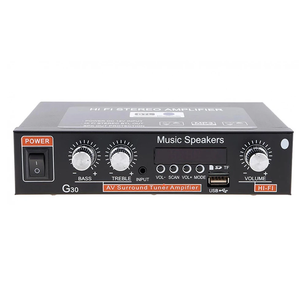 G30 Home Stereo Bass Remote Control HIFI Car Amplifier Audio Replacement Easy Use Multifunction Digital Electronics 2 Channel | Автомобили