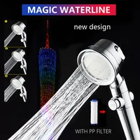 Adjustable New Design High Pressure Shower Head Magic Waterline Rainfall Water Saving Filter with Universal Fitting Bathroom
