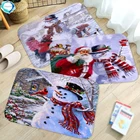 40*60 см Новый дизайн Счастливого Рождества коврик ковер с дверь Кухня Спальня ковры Рождественский коврик Платье с изображением снеговика фланелевый Придверный коврик