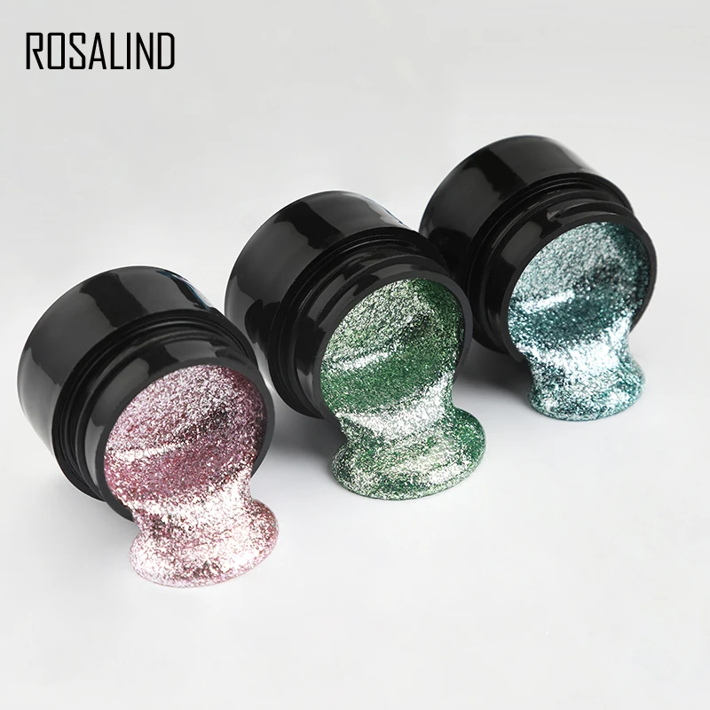 

ROSALIND Shiny Explosion Platinum Nail Glue UV Gel Nail Polish For Nail Art Design Decorations Semi-permanent Gel UV LED Glue