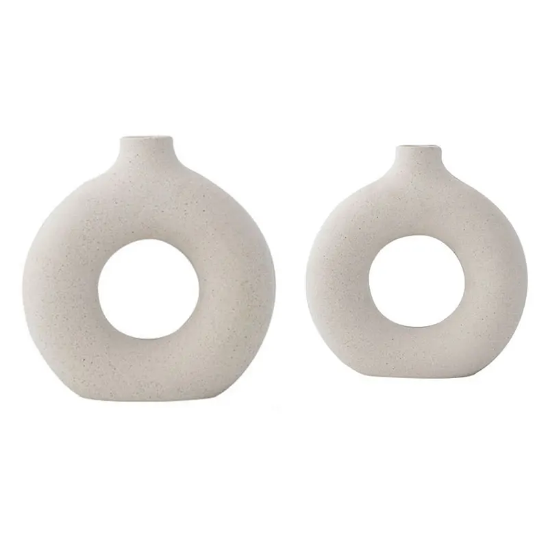 

Frosted Flower Arrangement Hollow Round Flower Vase For Home Decoration Furnishings Office Living Room Decor Art Vases