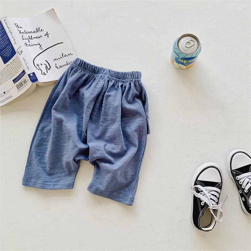 

2-8T Summer Shorts For Boys Toddler Kid Baby Clothes Casual Plain Loose Thin Shorts Cotton Gentleman Trousers Outfit