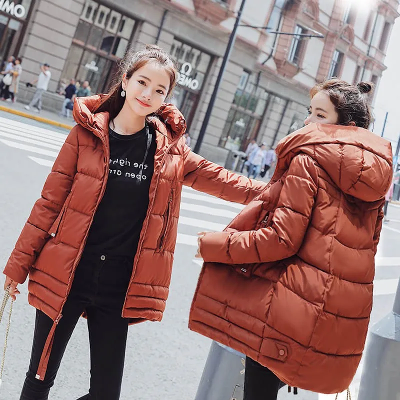 Новинка 2020 зимние однотонные теплые парки пальто для женщин с длинным рукавом