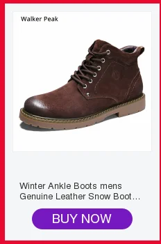 Winter Ankle Boots mens Genuine Leather Snow Boots Big Size 38-50 Outdoor Warm Winter Shoes for Men Anti-cold Boots Walker Peak