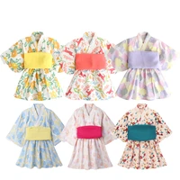 2021 new toddler baby japanese traditional kimono sleepwear dress infant girls cotton cute printed pajamas jumpsuit rompers