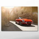 Постеры и принты Красного автомобиля Jaguars E-Type винтажные автомобильные обои Суперкар на холсте настенные картины для декора гостиной