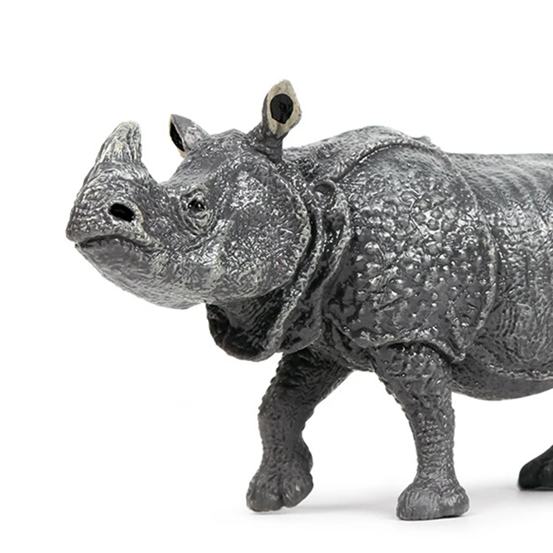 

PVC Model Wild Animal Simulation Rhino Finished Goods Collection Cognition Toy for Children