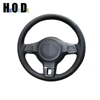 soft genuine leather steering wheel cover for volkswagen vw golf 6 vi plus polo tiguan caddy jetta holster car accessories