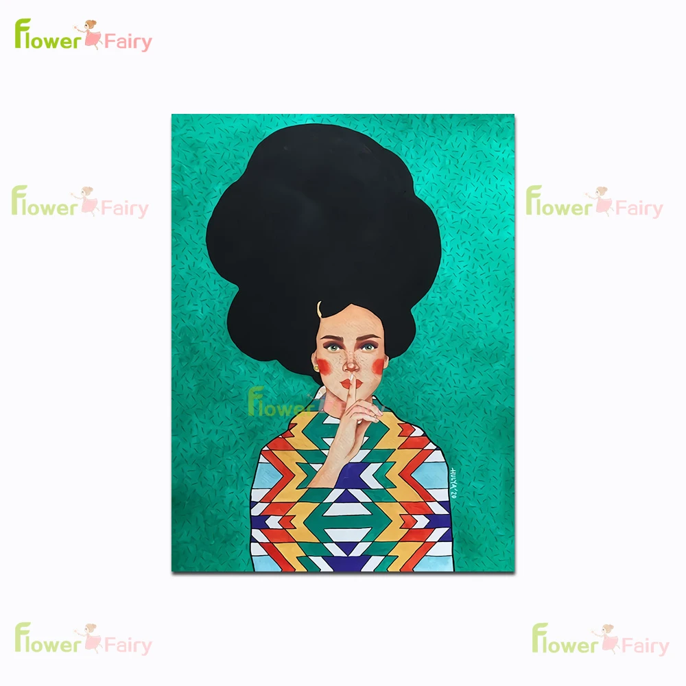 

Модный яркий цветок Girl постеры настенное Искусство Холст Картина современные женщины Nordic постер настенные картины для гостиной без рамки
