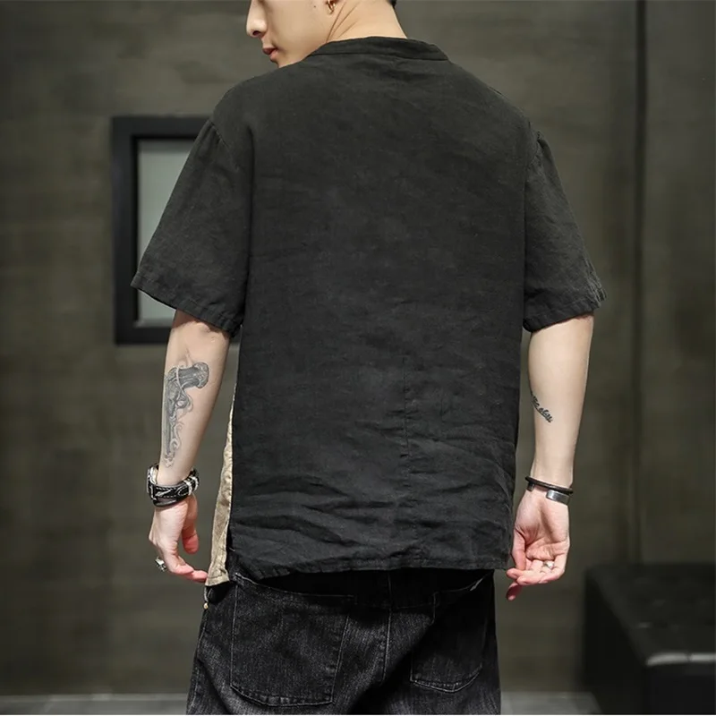 Традиционная китайская одежда для мужчин ханьфу Этнические Ретро Топы уличная