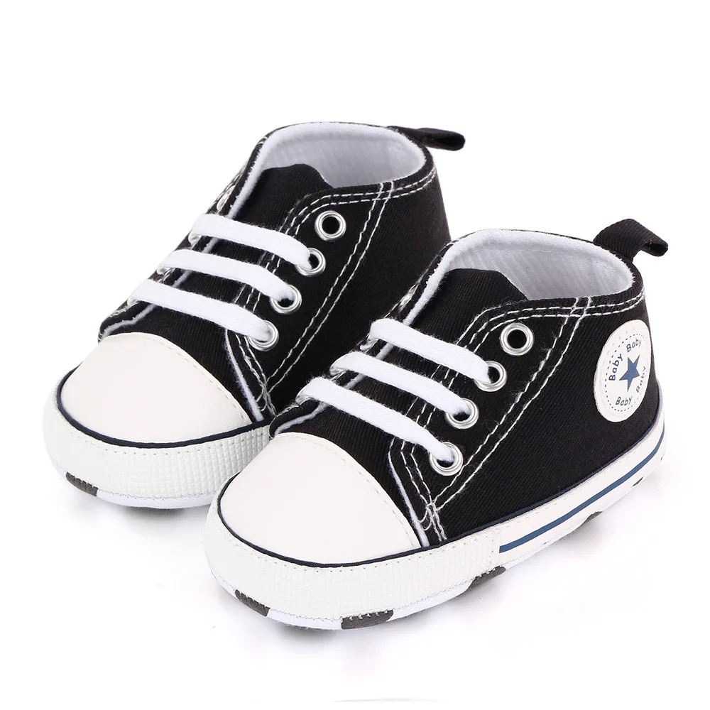 

Baby Canvas Classic Sports Sneakers Newborn Baby Boys Girls Print Star First Walkers Shoes Infant Toddler Anti-slip Baby Shoes