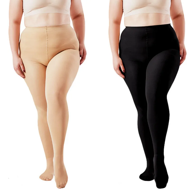 Женские зимние колготки телесного цвета размера плюс нейлон бархатных чулок xl xxl