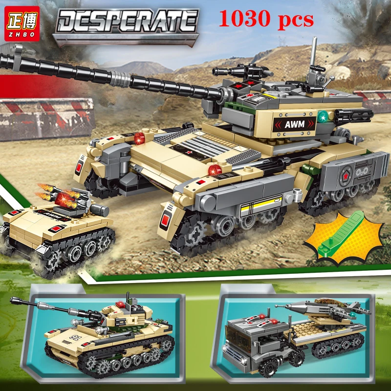 

2021 710PCS Tank Building Blocks Vehicle Aircraft Boy Toys Figures Educational Blocks Military Compatible Bricks