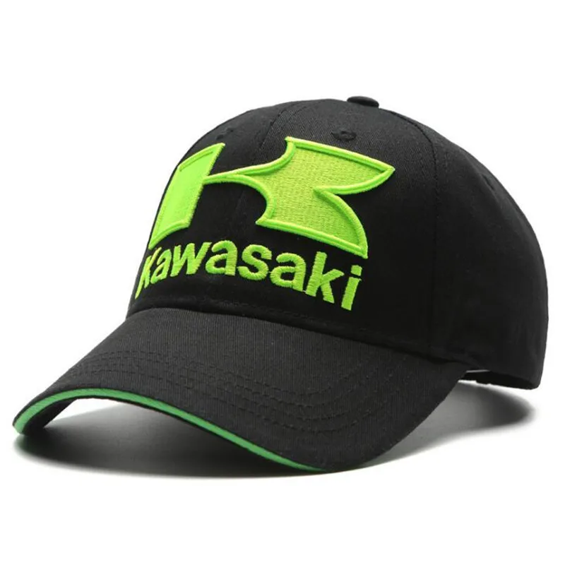 

2021 NEW fashion Kawasaki Printed Caps Unisex Kawasaki Racing Moto Caps Summer Baseball Cap Adjustable Hat Hip-hop Caps