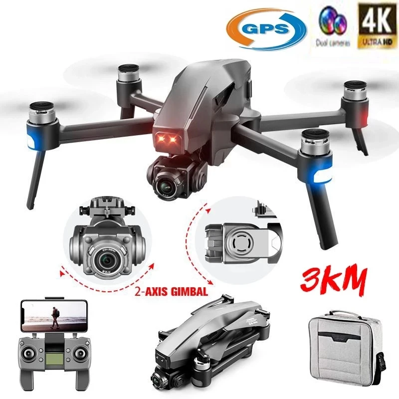 

New GPS Drone 6K HD Camera Brushless Motor 2-Axis Gimbal 4K HD camera RC Distance 3KM 5G WIFI FPV System Supports TF card