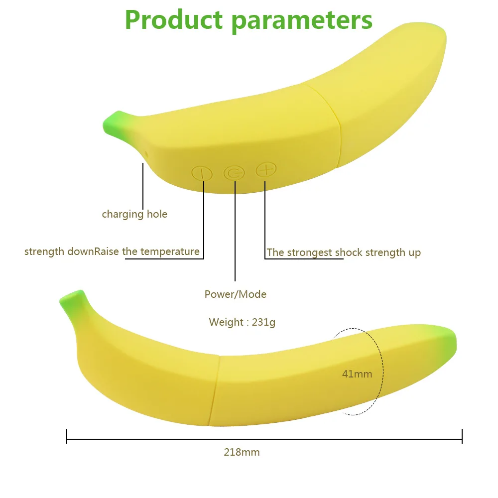 Фаллоимитатор эмульсионный банановый вибратор женская мастурбация AV палка