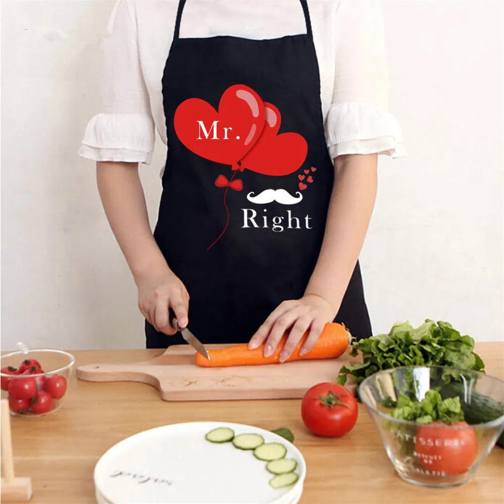 Mr. И миссис Черный и белый фартуки комплекты кухонной мебели свадебные туфли