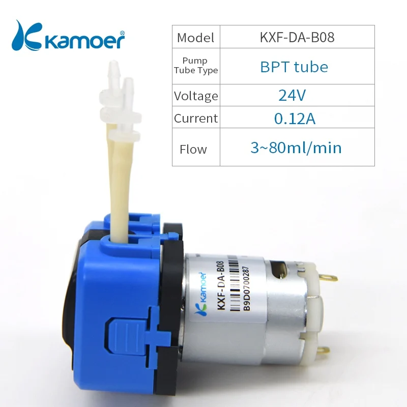 Kamoer KXF 6 в/12 В/24 В мини перистальтический водяной насос с двигателем постоянного тока и небольшой поддержкой размера самовсасывающий - Напряжение: KXF-DA-B08