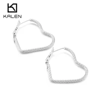 kalen women heart hollow earring big hollow geometric sweet golden heart earrings for friends gifts party jewelry accessories