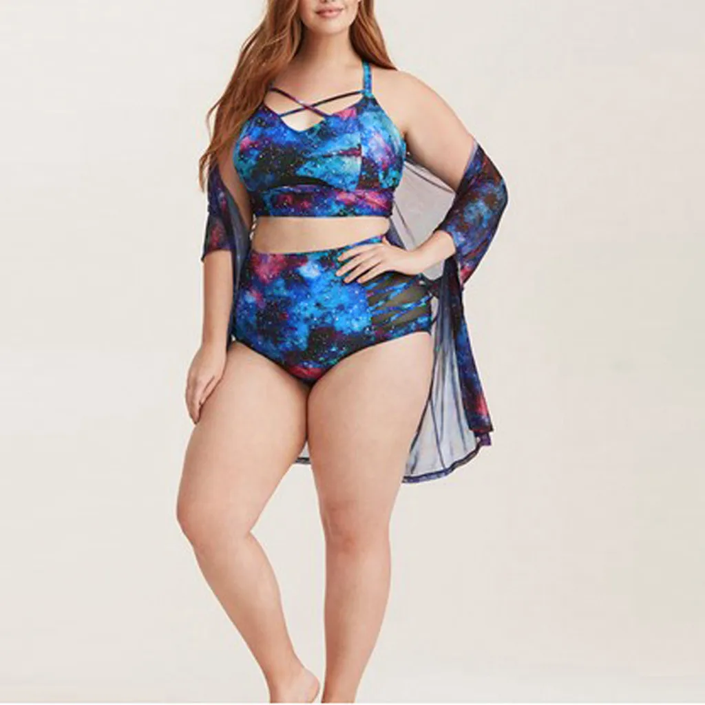 Женский купальный костюм бикини 2020 комплект из двух предметов большого размера