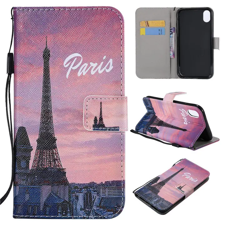 Paris Tower Милый кожаный чехол-книжка для Funda samsung Galaxy S8 S9 Plus S7 S6 Edge чехол с кошкой и деревом для глаз чехол-кошелек с подставкой и отделением для карт P06F - Цвет: Paris Tower