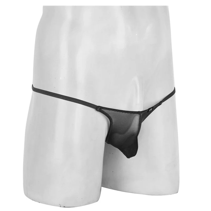 Gay Mens Mesh Прозрачное нижнее белье SISSY Homme Супер низкая посадка Т-образные стринги Нижнее белье Трусики-бикини