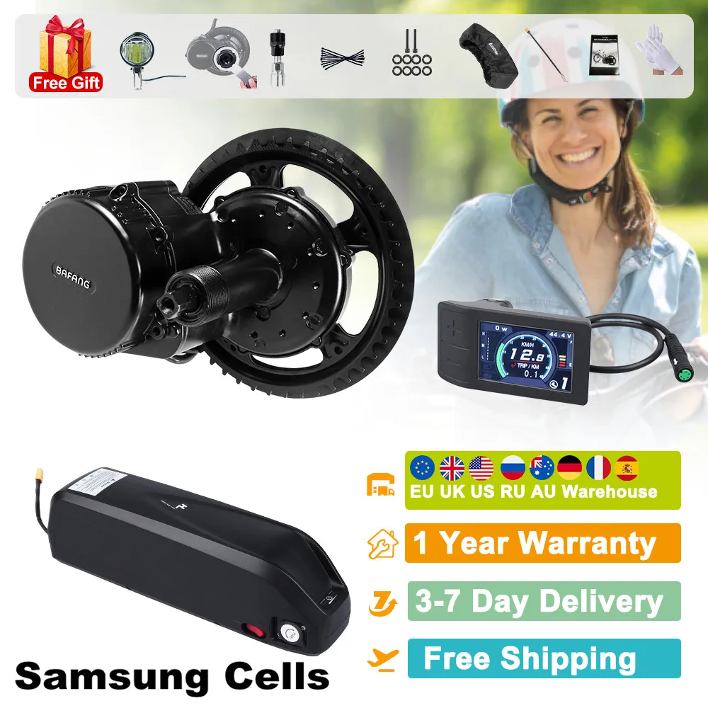 

Electric Bike Bafang BBS01B 48V 250W Mid Drive Motor Conversion Kit With 17.5Ah Samung Cells Battery 8fun BBS01 E-Bike Engine