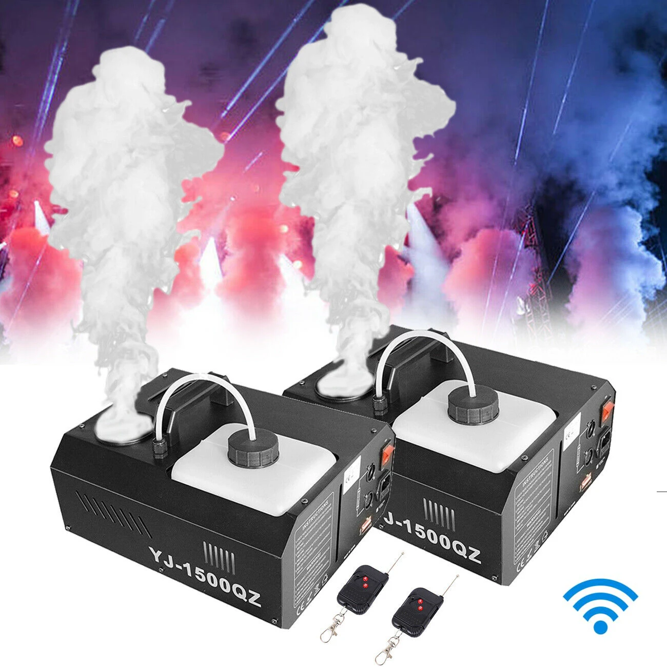 

Honhill Fog Smoke Machine DMX512 1500W Wireless Fogger Machine With Remote Control Upspray Fogger Stage Disco Fogger