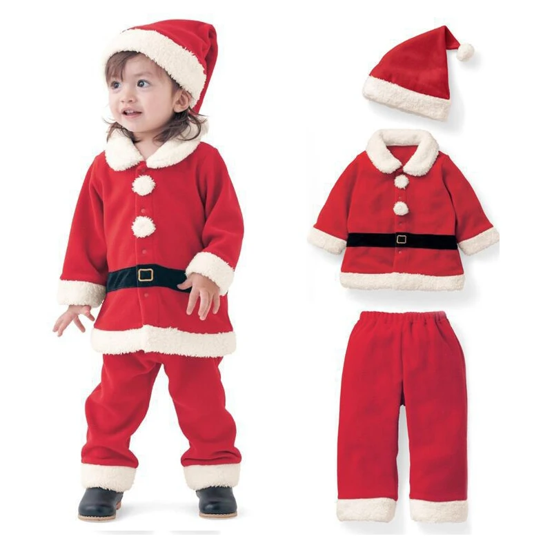 

Kids Christmas Clothes Suits Winter Warm Top Pants and Hat 3pcs Children Sets Boys and Girls Xmas Clothing