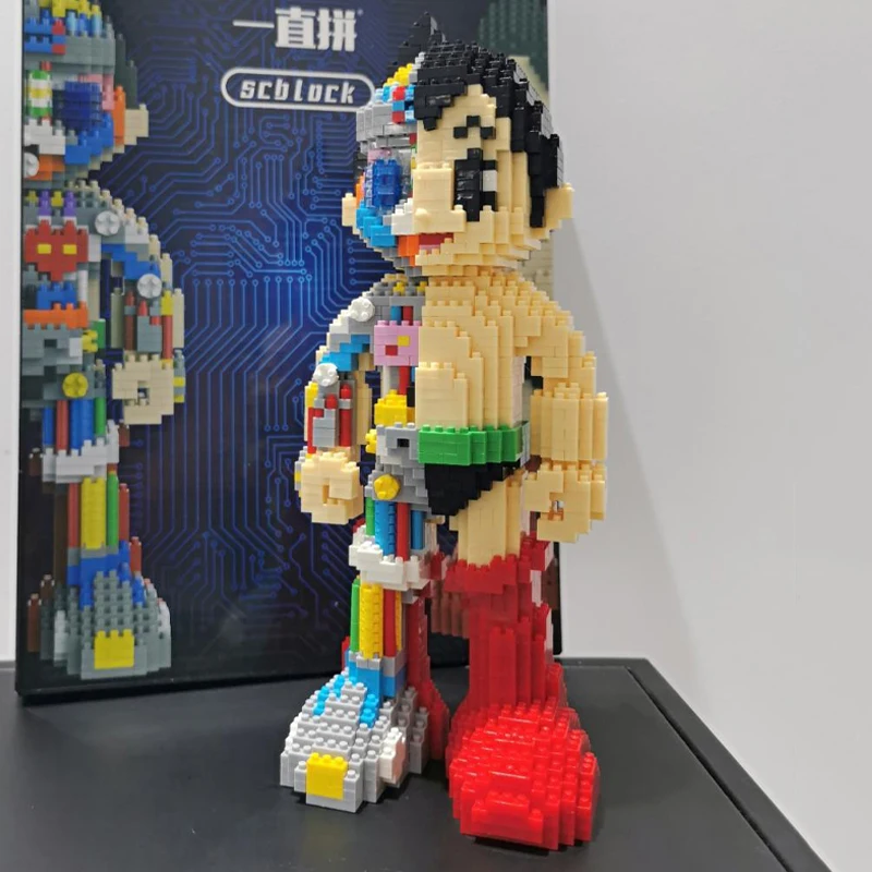 SC 9002-3 Аниме Astroboy могучий атом правый разрез боевой робот мини алмазные блоки