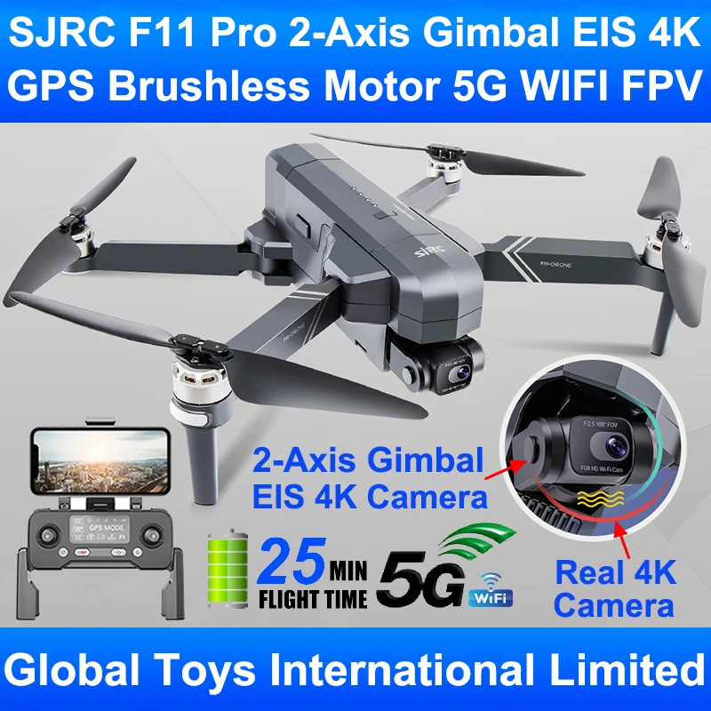 SJRC F11 4K Pro 2 карданный стабилизатор для EIS Профессиональный Камера бесщеточный