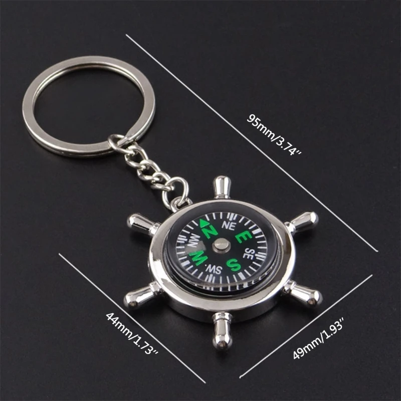 

OOTDTY 2021 New 2 Pcs Mini Survival Compass Key Chain Outdoor Camping Hiking Pocket Compass Navigator Riding Tool