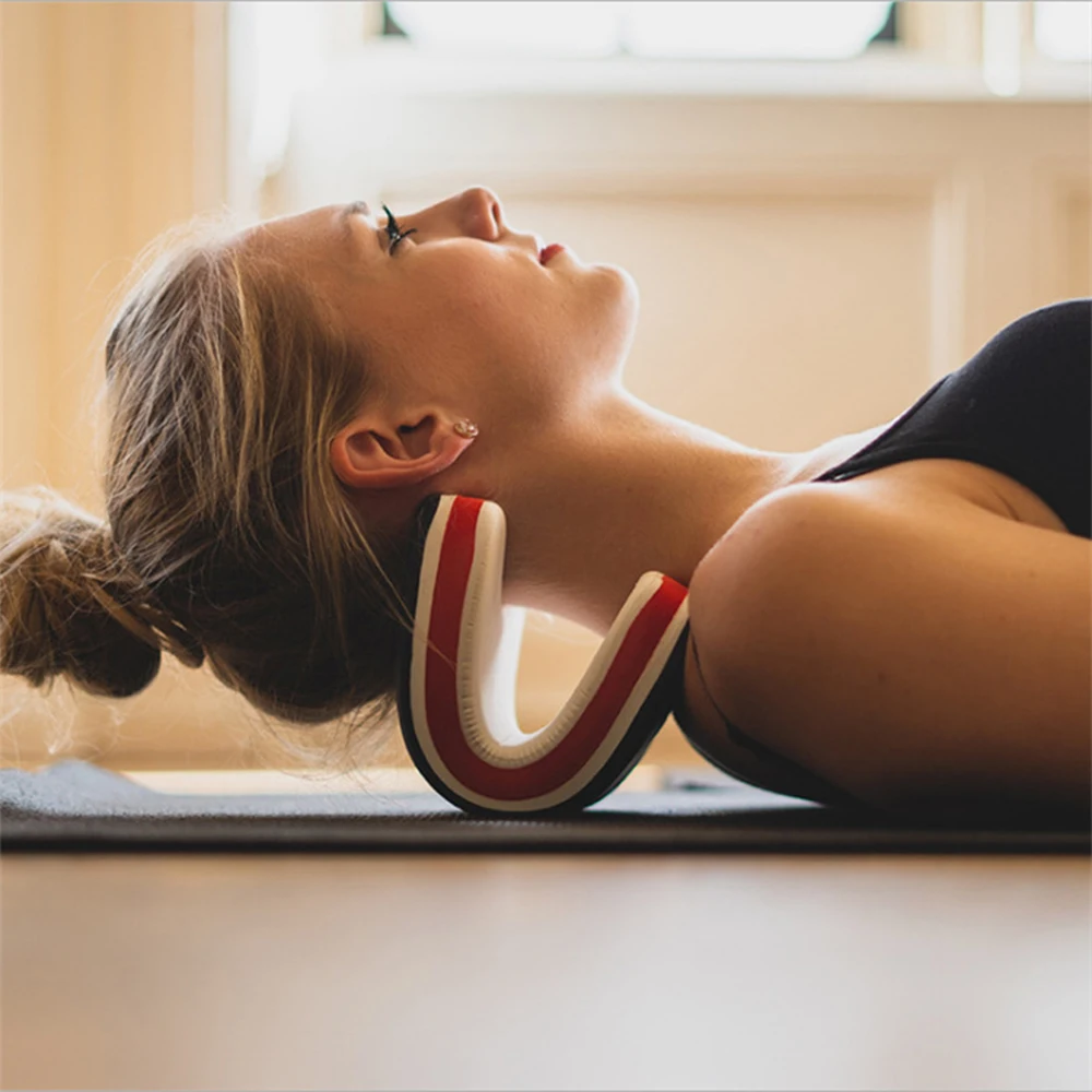 

Elastic Polyethylene Neck Support Pain Stress Relief Neck Traction Apparatus Device Relax Neck Braces Stretcher Assist Treatment