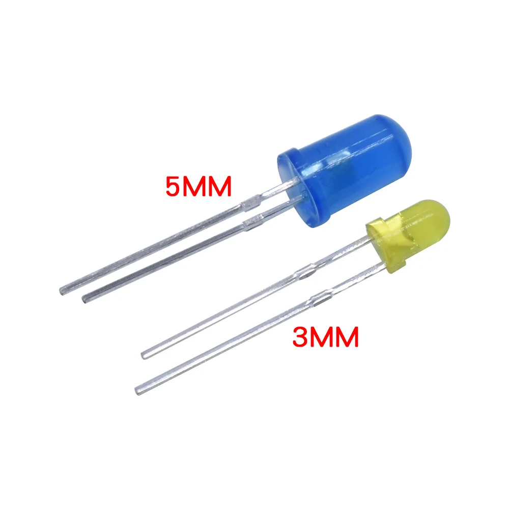 Free shipping 100PC/Lot 3MM 5MM Led Kit Mixed Color Red Green Yellow Blue White Light Emitting Diode | Электронные компоненты и