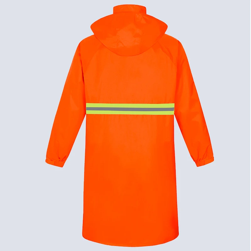 

Long Raincoat Full body Rainproof Workwear Waterproof Overalls Hooded Rain Work Clothing with reflective strap