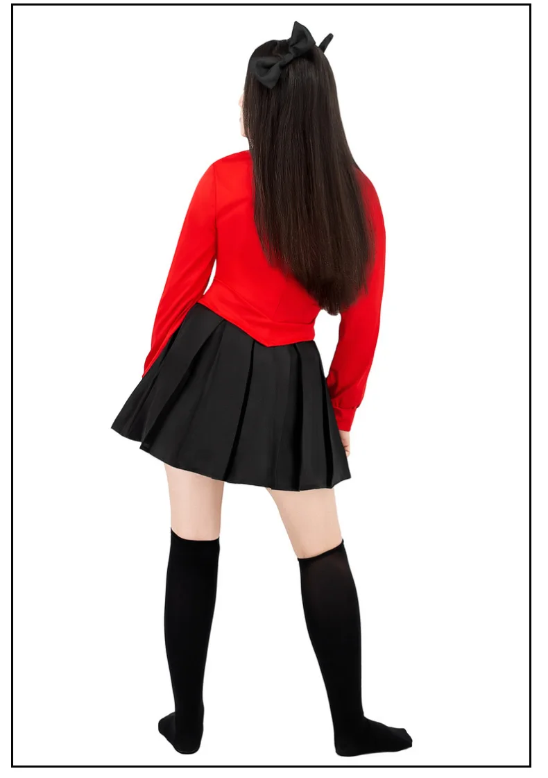 Fate Cosplay Ночной костюм Tohsaka Rin костюмы Красный Топ Юбка Женский на Хэллоуин |