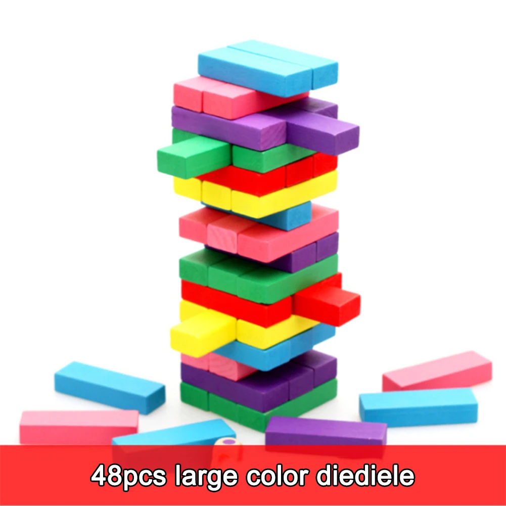 

Color Stacked Building Blocks Game Interactive Toy Tumbling Tower Board Educational Learning Study Toy Gifts