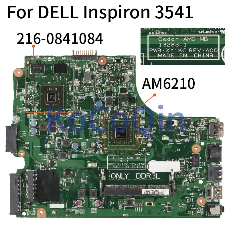 

For DELL Inspiron 3441 3541 3442 3542 A4-6210 Notebook Mainboard CN-0F594Y 0F594Y 13283-1 AM6210 216-0841084 Laptop Motherboard
