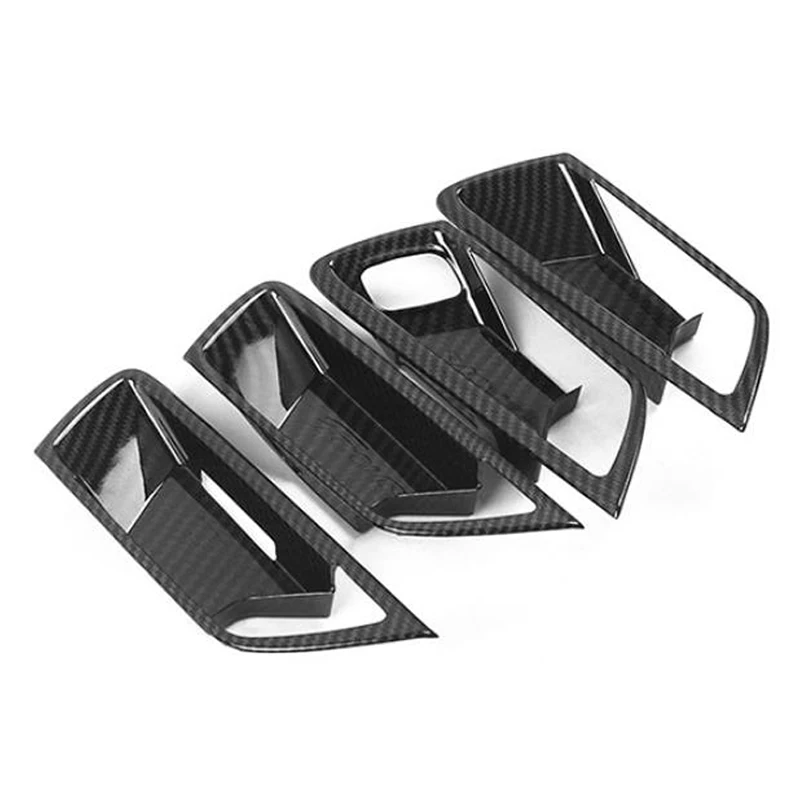 

4 шт. внутренняя дверная ручка из углеродного волокна, крышка рамы, отделка, украшение для стайлинга автомобиля Ford Focus 2019 2020, аксессуары