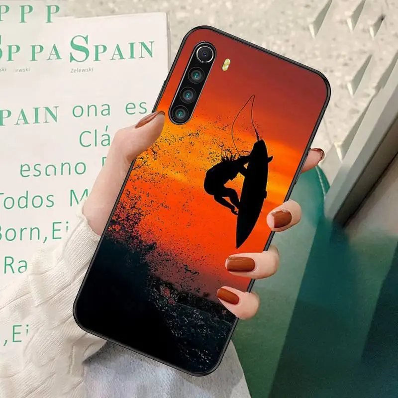 

ZFGHSHYQ Surfboard Surfing Art Surf Girl Phone Case For Redmi 7 8 9 A K20 30 Pro Note 8 9 Pro 9s