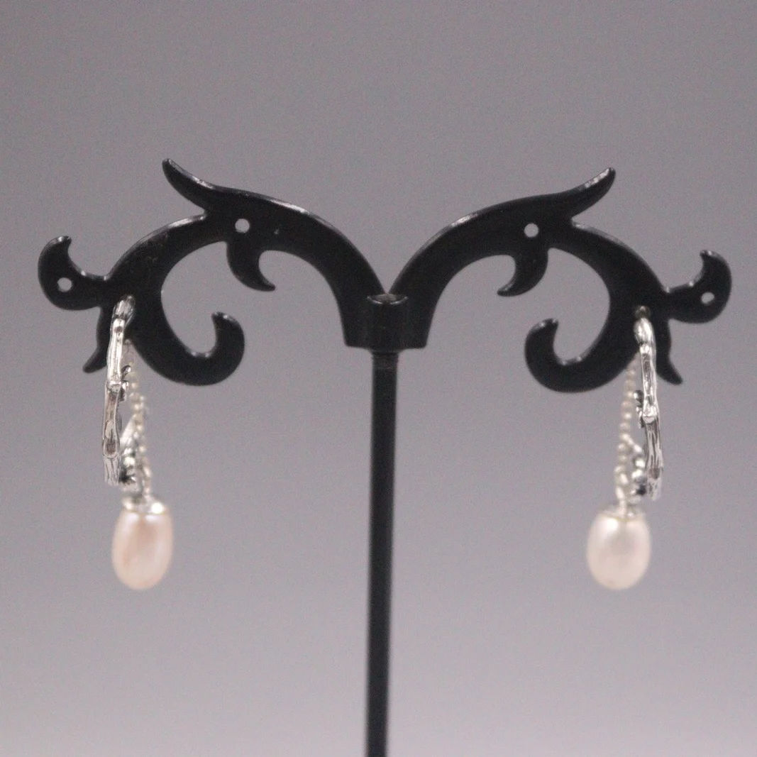 

Ручной работы, натуральная S925 стерлингового серебра серьги с жемчугом и цветочным принтом в стиле ретро для девочек личности в богемном сти...